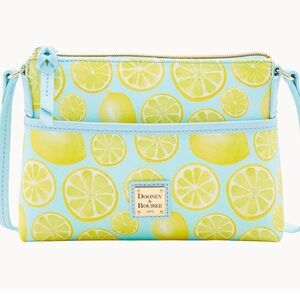 Dooney & Bourke Lemon Print Crossbody Bag - Yellow and Blue